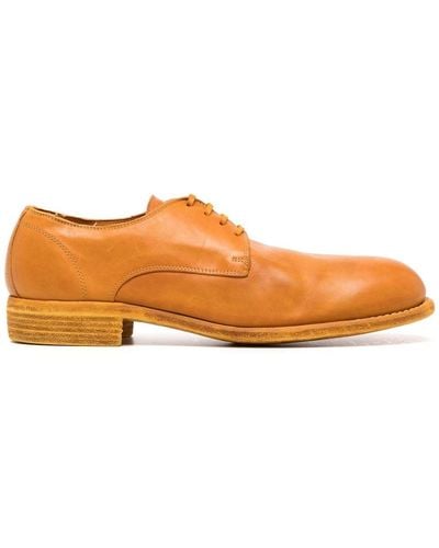 Guidi Leather Derby Shoes - Orange
