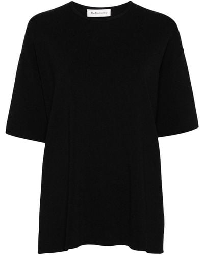 Frankie Shop Lenny Ribbed T-shirt - Women's - Polyamide/viscose - Black