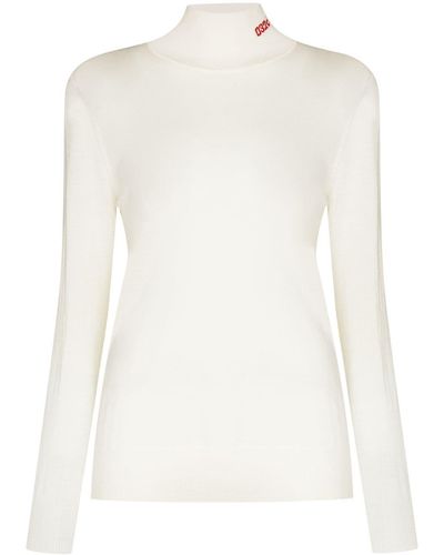 032c Logo-embroidered Roll-neck Sweater - White
