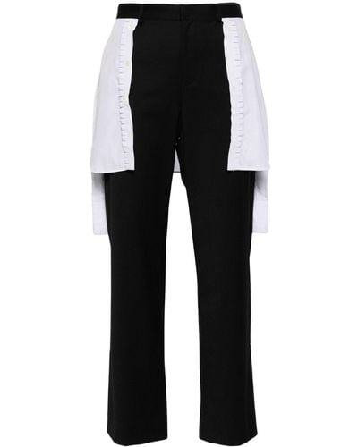 Undercover Layered Wool-blend Pants - Black