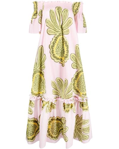 La DoubleJ Capalbio Big Pineapple-print dress - Metallizzato