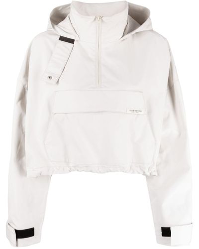 Izzue Logo-embroidered Panelled Hoodie - White