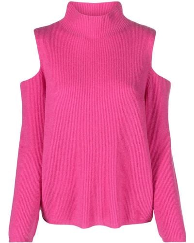 Maje Open-shoulder Cashmere Jumper - Pink