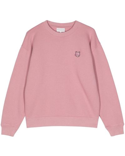 Maison Kitsuné Sweatshirt mit Fuchs-Patch - Pink