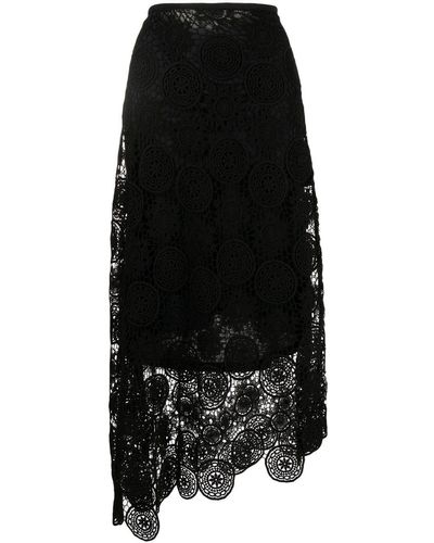Goen.J Lace Detail Maxi Skirt - Black