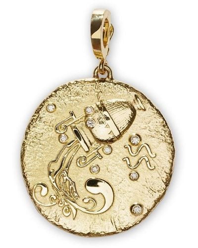 Azlee Charm Of The Stars Aquarius en oro amarillo de 18 ct con diamantes - Metálico
