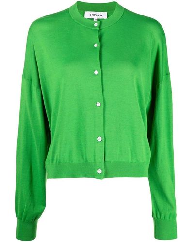 Enfold Cardigan en soie mélangée - Vert