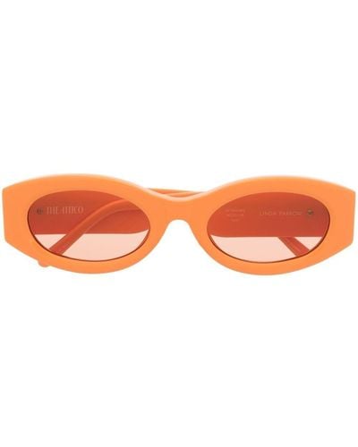 Linda Farrow Gafas de sol con placa del logo - Naranja