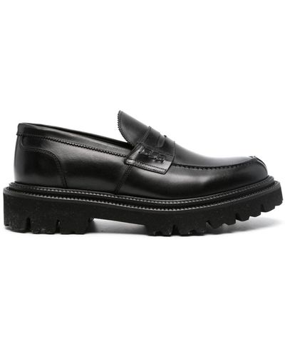 Corneliani Penny-slot Leather Loafers - Black