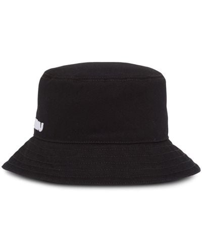 Miu Miu Cappello bucket con logo - Nero
