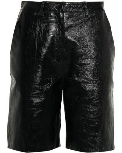 Claudie Pierlot Cracked-effect Shorts - Black
