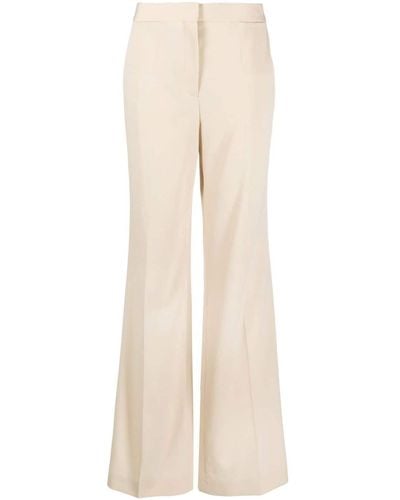 Stella McCartney Tailored Flared Stretch-wool Pants - Natural