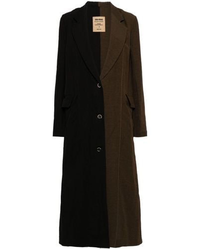 Uma Wang Two-tone single-breasted coat - Negro