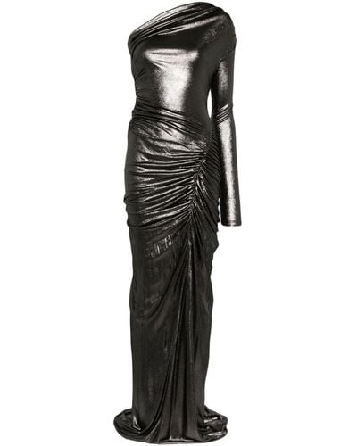 Atlein Vestido de fiesta metalizado con efecto drapeado - Negro