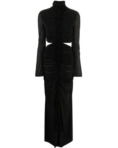 De La Vali Norell Ruched Maxi Dress - Black
