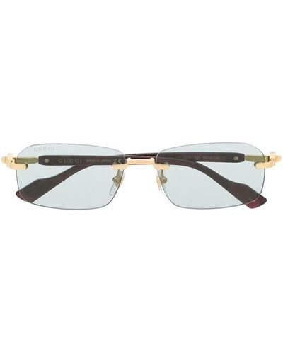 Gucci Rimless Rectangle-frame Sunglasses - Metallic