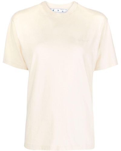 Off-White c/o Virgil Abloh T-shirt Met Streep - Naturel