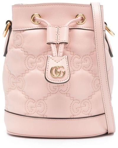 Gucci Bucket Bag aus GG Matelassé-Leder - Pink