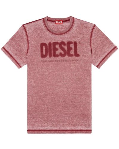 DIESEL T-shirt T-Diegor à logo délavé - Rose