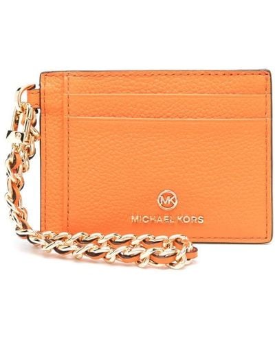 MICHAEL Michael Kors Logo-plaque Calf-leather Wallet - Orange