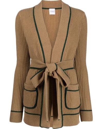 Madeleine Thompson Clover Ribbed-knit Cardigan - Brown