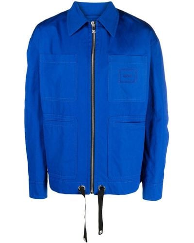 Versace ジップアップ シャツジャケット - ブルー