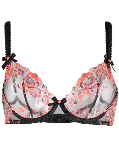 Agent Provocateur Lexx Floral-embroidered Bra - Pink