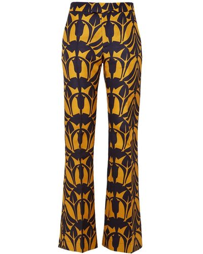 La DoubleJ Graphic-print Tailored Trousers - Yellow