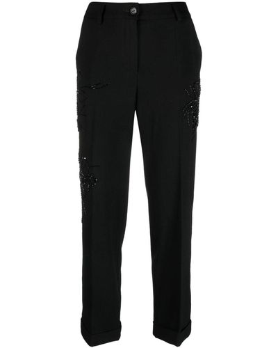 P.A.R.O.S.H. Pantaloni crop con ricamo - Nero