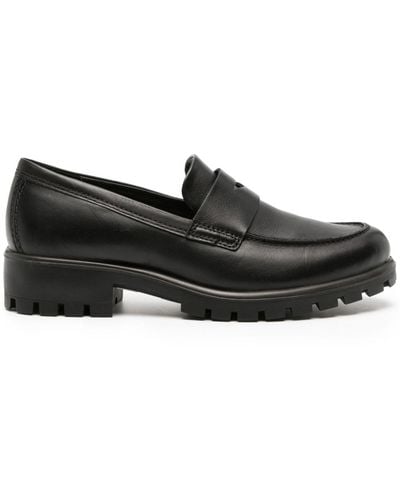 Ecco Modtray Leather Loafers - Black