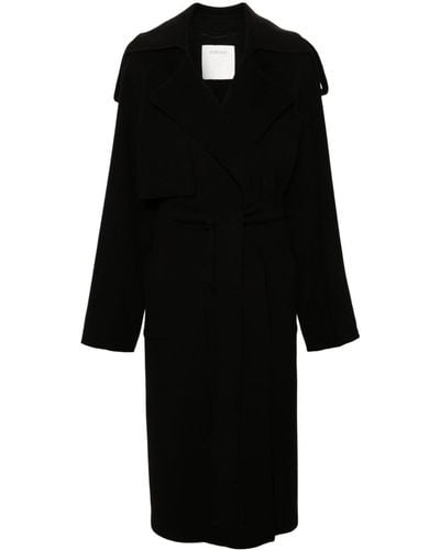 Sportmax Belted Virgin Wool Coat - Black
