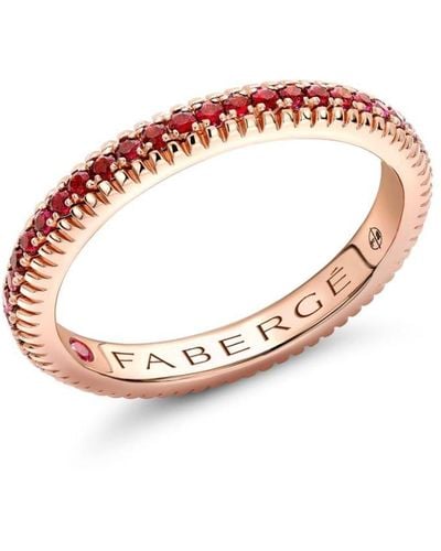 Faberge 18kt Rose Gold Colours Of Love Ruby Eternity Ring - Pink