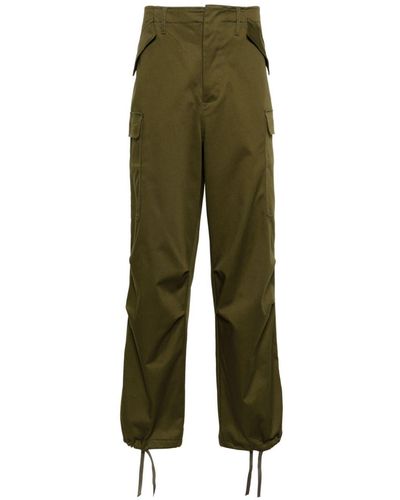 MSGM Cotton Cargo Trousers - Green