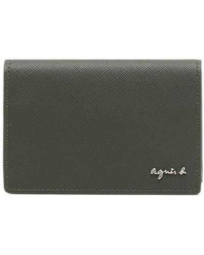 agnès b. Bi-fold Logo-plaque Wallet - Gray
