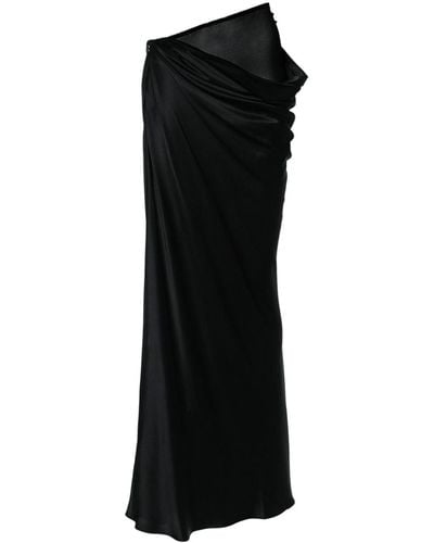 Christopher Esber Asymmetric Silk Long Skirt - Black