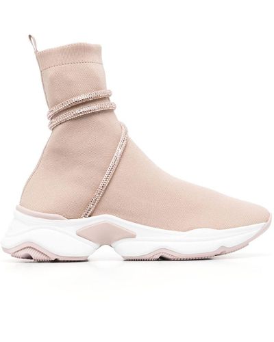 Rene Caovilla Sock-Sneakers mit Glitter - Pink