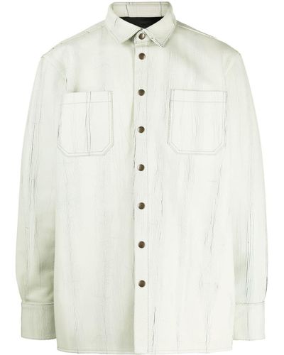 BOTTER Crinkled-finish Leather Shirt - White