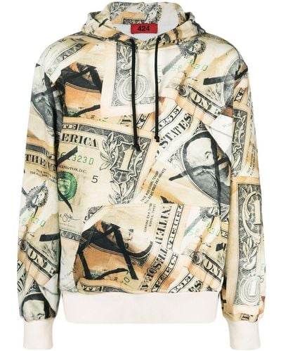 424 All-over Dollar-print Hoodie - Multicolour