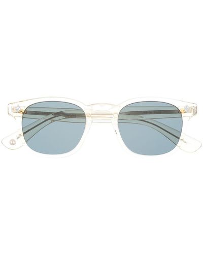 Garrett Leight Sonnenbrille mit transparentem Gestell - Blau