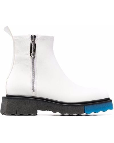 Off-White c/o Virgil Abloh Contrast Panel Ankle Boots - White