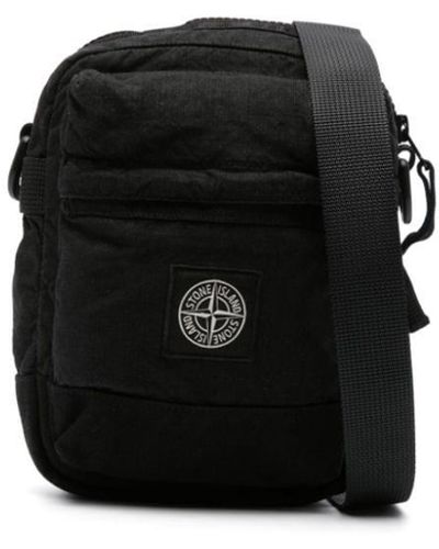 Stone Island Compass-motif Messenger Bag - Black