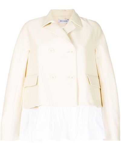 Dice Kayek Double-breasted Cropped Blazer - Yellow