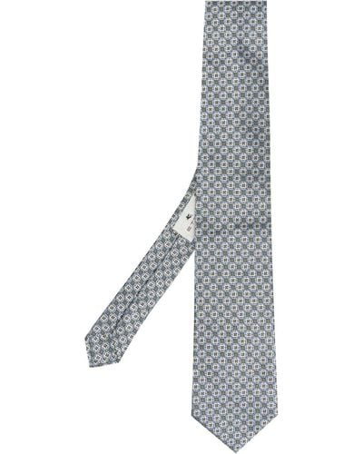 Etro Jacquard Silk Tie - White