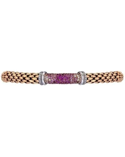 Fope 18kt Rose And White Gold Flexible Pink Sapphire And Diamond Bracelet