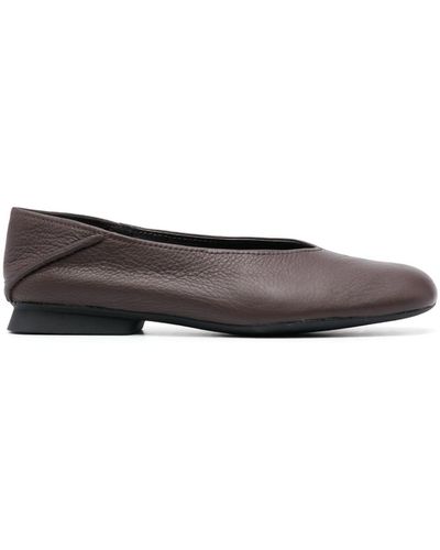 Camper Casi Myra Leather Ballerina Shoes - Brown