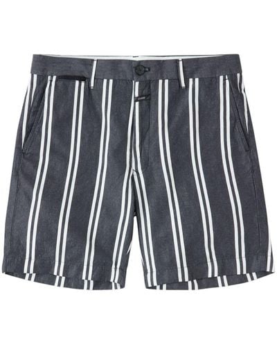 Closed Striped Cotton-blend Chino Shorts - Black