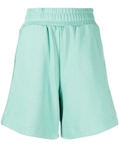 Izzue Elasticated Cotton-blend Track Shorts - Green