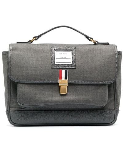 Thom Browne 120's Twill School Bag Backpack - Grey