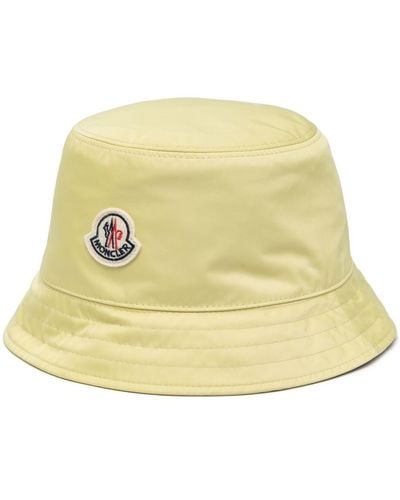 Moncler Logo-patch Bucket Hat - Natural