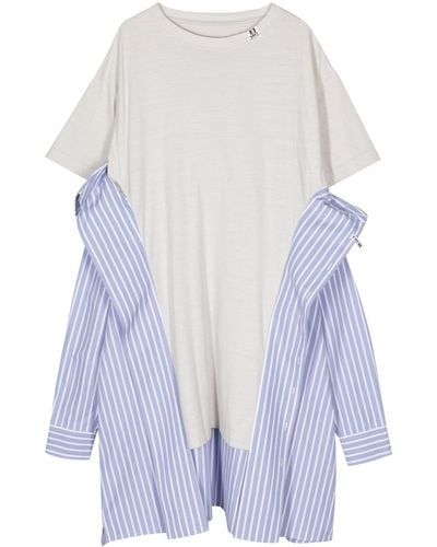 Maison Mihara Yasuhiro Panelled asymmetric dress - Blanco